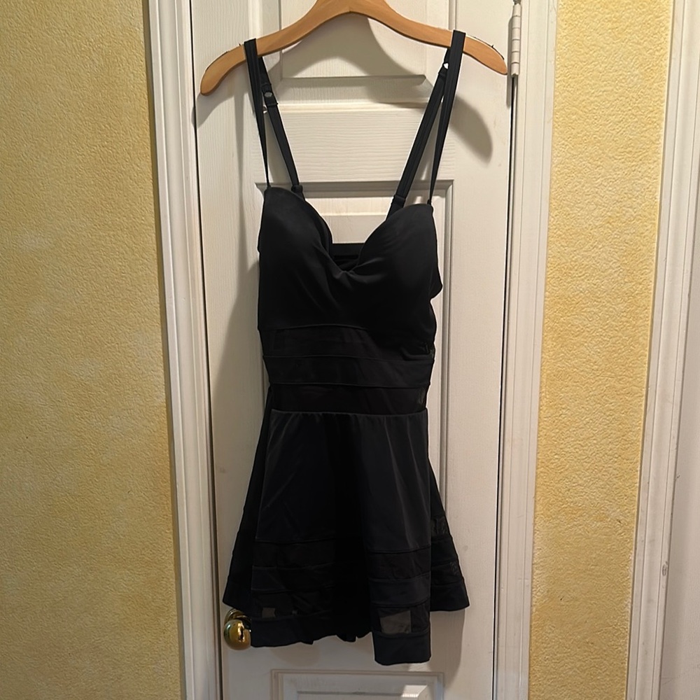 Torrid Beautiful Black Swimsuit With Mesh Cutouts